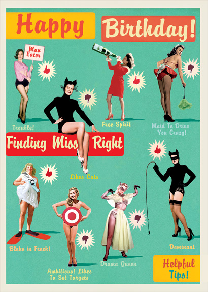 LG14 - Finding Miss Right Greeting Card - Click Image to Close