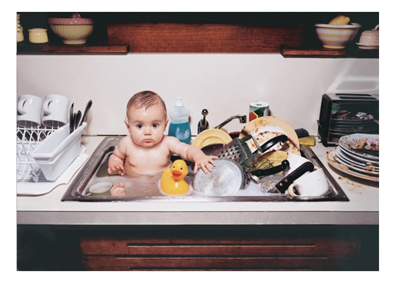 Baby in Sink Greeting Card