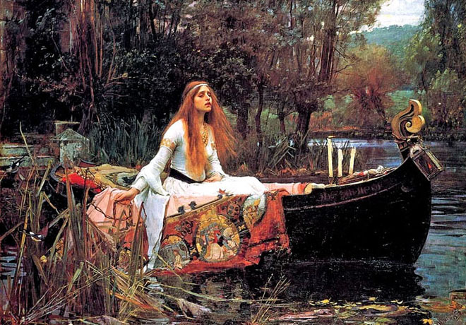 The Lady of Shalott by John William Waterhouse Greetings Card - Click Image to Close