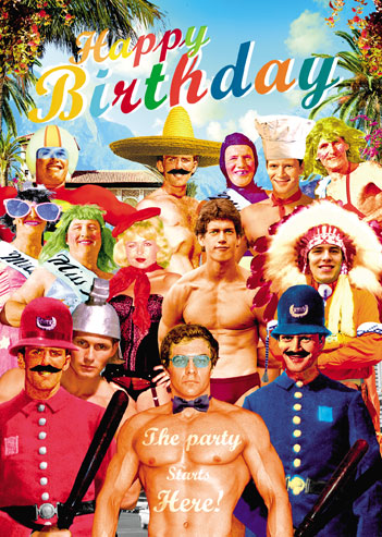 The Party Starts Here Greeting Card by Max Hernn