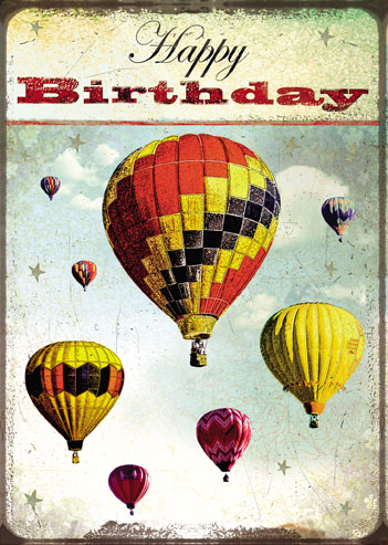 Happy Birthday Balloon Greeting Card by Max Hernn