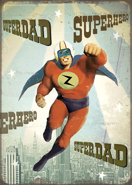 Superdad Superhero Father's Day Greeting Card - Click Image to Close