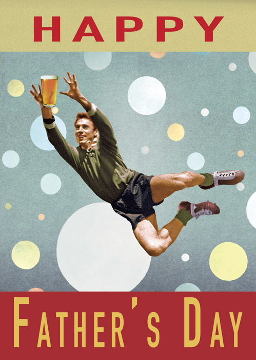 Father's Day Goalkeeper with Pint Greeting Card by Max Hernn - Click Image to Close