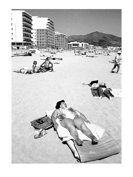 Asleep on the Beach - 40x30cm B&W Print by Max Hernn