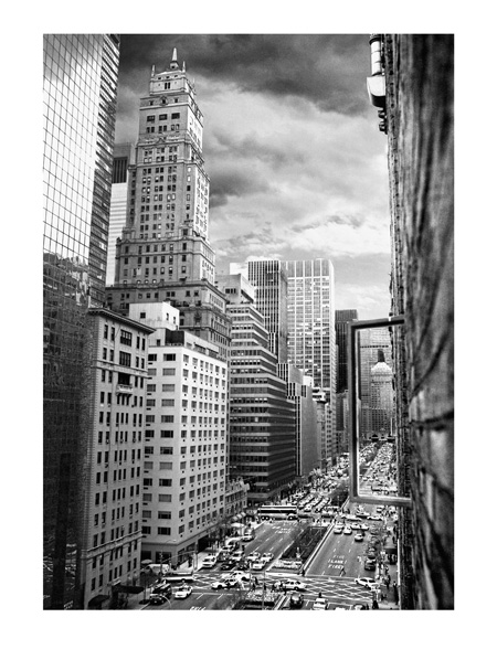 City Center Rush Hour - 40x30cm B&W Print by Max Hernn