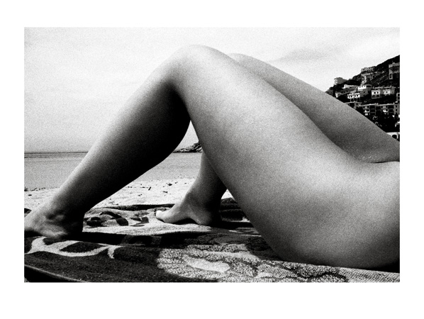 Sunbathing Legs - 40 x 30cm Black & White Print by Max Hernn