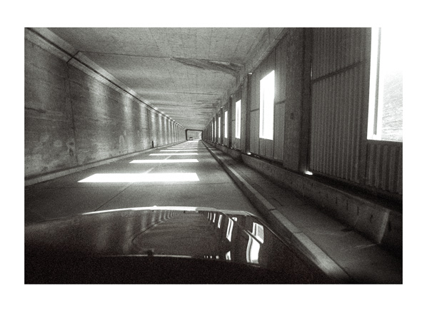 Mountainside Tunnel - 40 x 30cm Black & White Print by Max Hernn