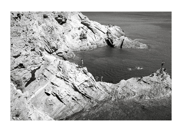 Swimming by the Cliffs - 40 x 30cm B&W Print by Max Hernn - Click Image to Close