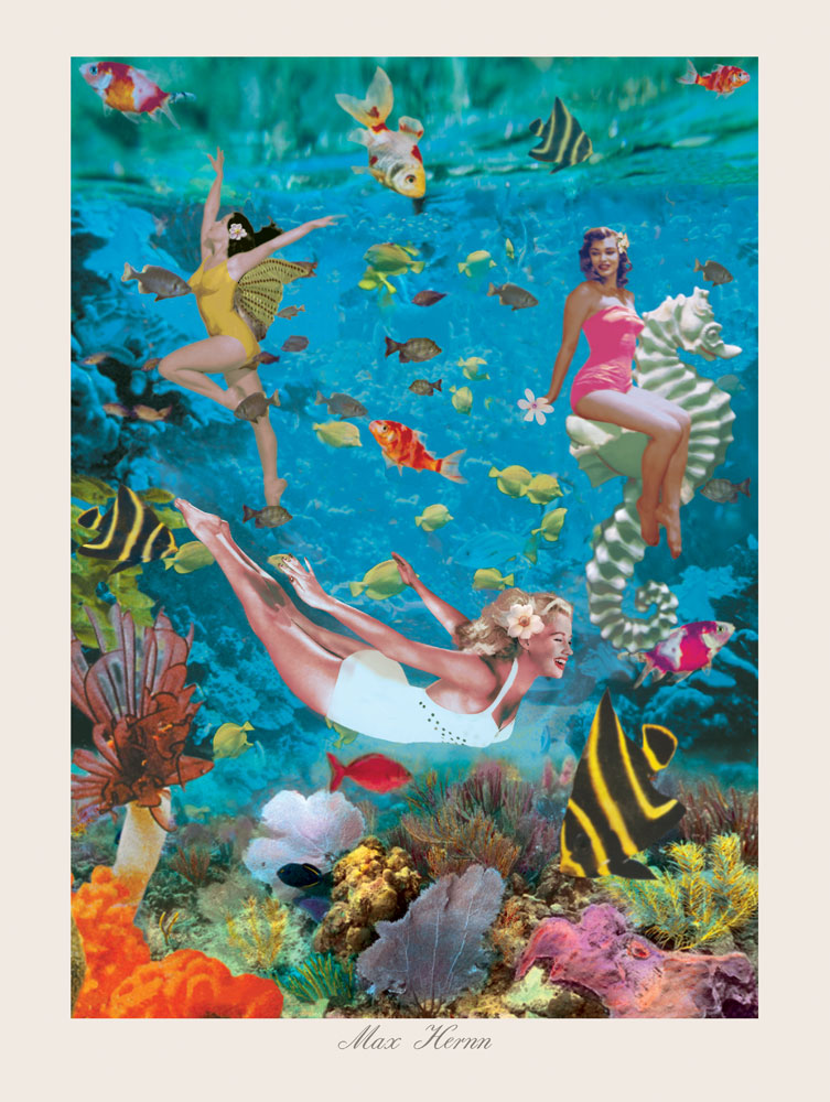 Underwater Girls 40x30 cm Print by Max Hernn
