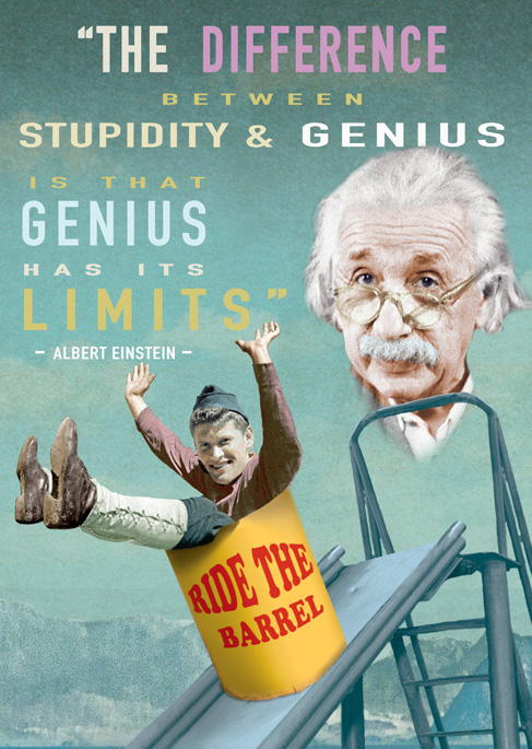 Stupidity and Genius - Albert Einstein Quote Greeting Card