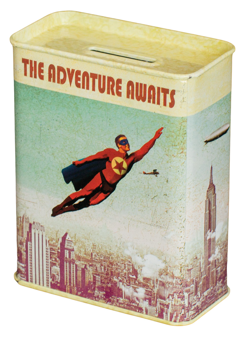 Superhero Man Metal Money Box Tin