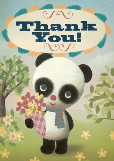 Panda Bear Thank You Greeting Card by Stephen Mackey