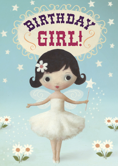 Birthday Girl Fairy Greeting Card by Stephen Mackey