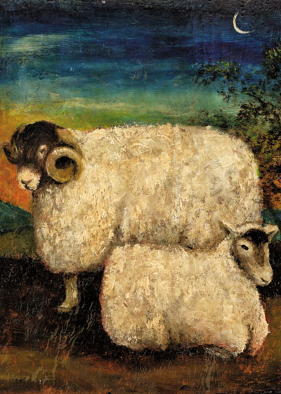 Ram and Ewe Sheep Greeting Card by Stephen Mackey - Click Image to Close