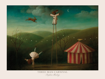 Three Man Carnival Signed Print by Stephen Mackey - Click Image to Close