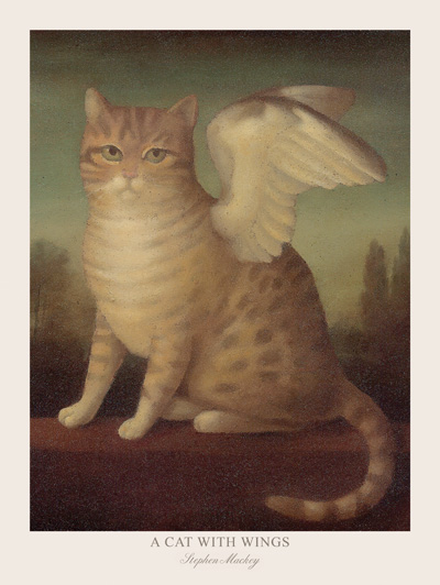 A Cat with Wings Signed Print by Stephen Mackey - Click Image to Close