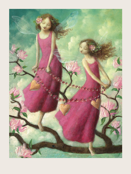 Two Fairies with Charm Bracelet Print by Stephen Mackey