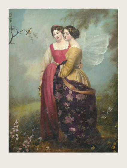 Two Fairies, Bird on Branch Print by Stephen Mackey
