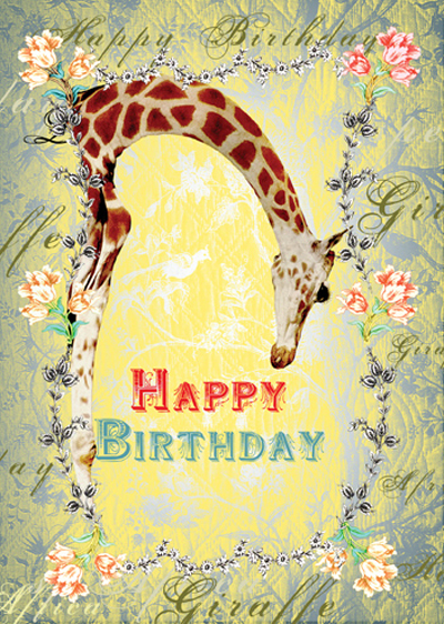 Happy Birthday Giraffe Greeting Card
