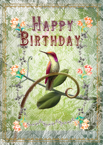 Happy Birthday Bird Greeting Card