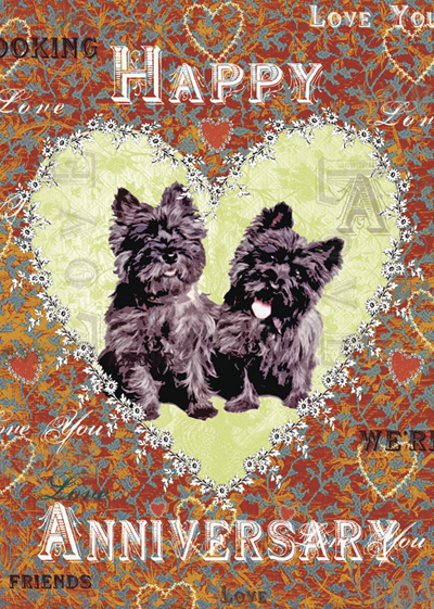 Happy Anniversary Dogs Greeting Card - Click Image to Close