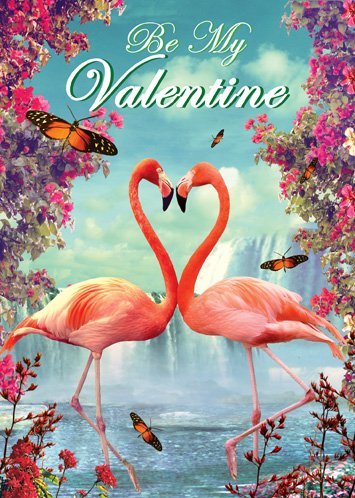 Be My Valentine Flamingoes Greeting Card - Click Image to Close