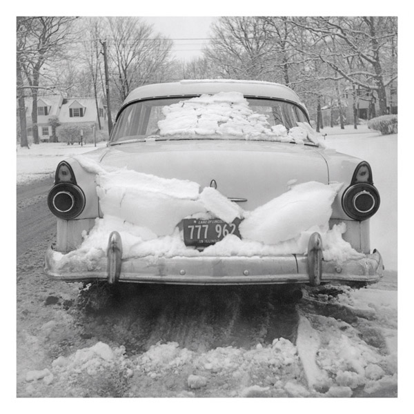 Vivian Maier Car Stuck in Snow 30x30cm Print