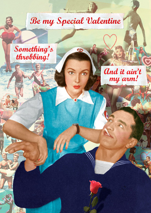 Something's Throbbing! Valentines Greeting Card by Max Hernn - Click Image to Close