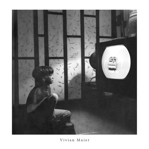 Vivian Maier Boy Watching TV 30x30cm Print
