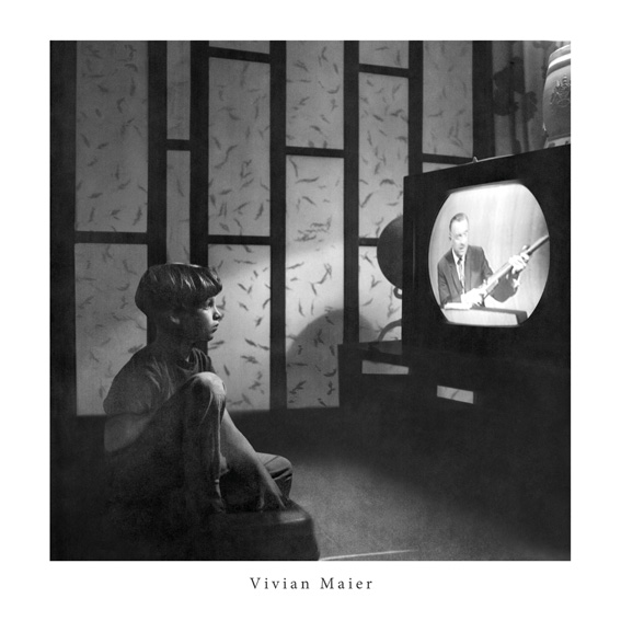 Vivian Maier Boy Watching TV (Rifle) 30x30cm Print