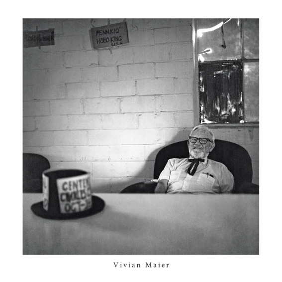 Vivian Maier Man Sat at Table 30x30cm Print