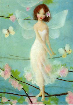 White Flower Fairy Pack of 5 Notelets by Stephen Mackey