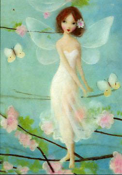 White Flower Fairy Pack of 5 Notelets by Stephen Mackey - Click Image to Close