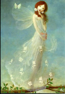 White Fairy with Present Pack of 5 Notelets by Stephen Mackey