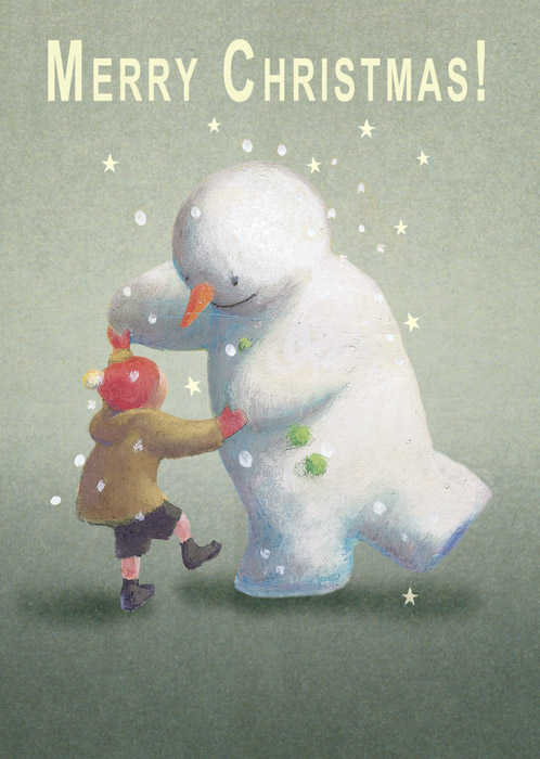 Dancing Snowman Pack of 5 Christmas Greeting Cards by Max Hernn