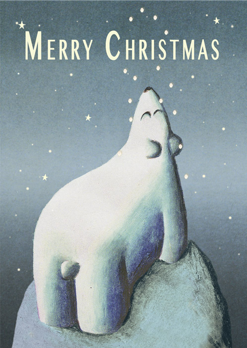 Polar Bear Pack of 5 Christmas Greeting Cards by Max Hernn - Click Image to Close