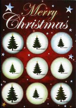 Merry Christmas Trees Pack of 5 Greeting Cards by Max Hernn