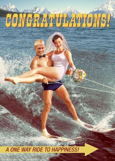 Congratulations Waterskiers Greeting Card by Max Hernn