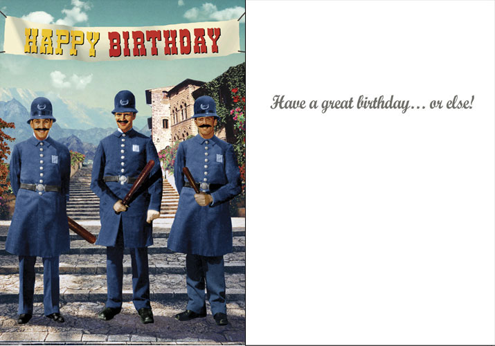 Happy Birthday Policemen Greeting Card by Max Hernn