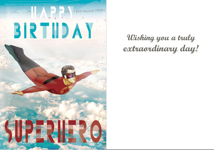 Happy Birthday Superhero Greeting Card by Max Hernn - Click Image to Close