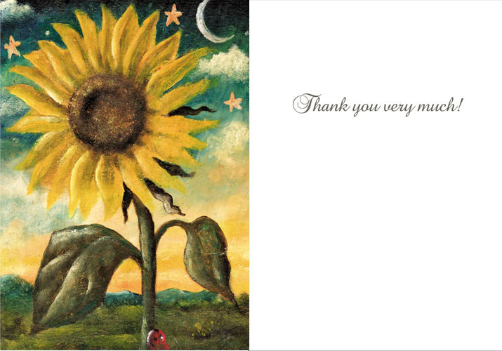 Thank You Sunflower Greeting Card by Stephen Mackey - Click Image to Close