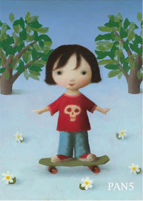 Skateboard Boy Greeting Card by Stephen Mackey - Click Image to Close