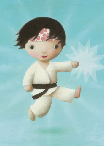 Karate Kid Greeting Card by Stephen Mackey