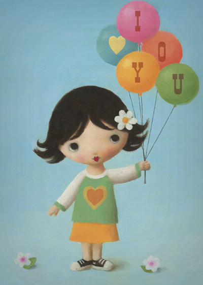 I Love You Balloons Greeting Card by Stephen Mackey - Click Image to Close