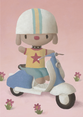 Scooter Dog Greeting Card by Stephen Mackey - Click Image to Close