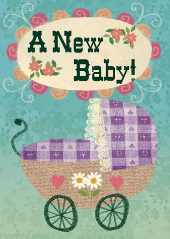 A New Baby Pram Greeting Card by Stephen Mackey - Click Image to Close