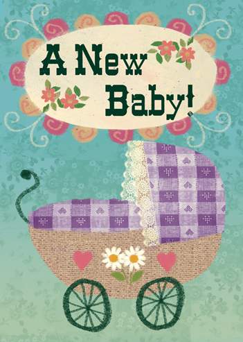 A New Baby Pram Greeting Card by Stephen Mackey