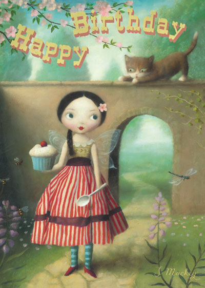 Happy Birthday Cat Greeting Card by Stephen Mackey