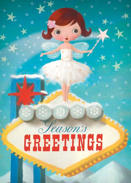 Winter Fairy Christmas Greeting Card by Stephen Mackey - Click Image to Close