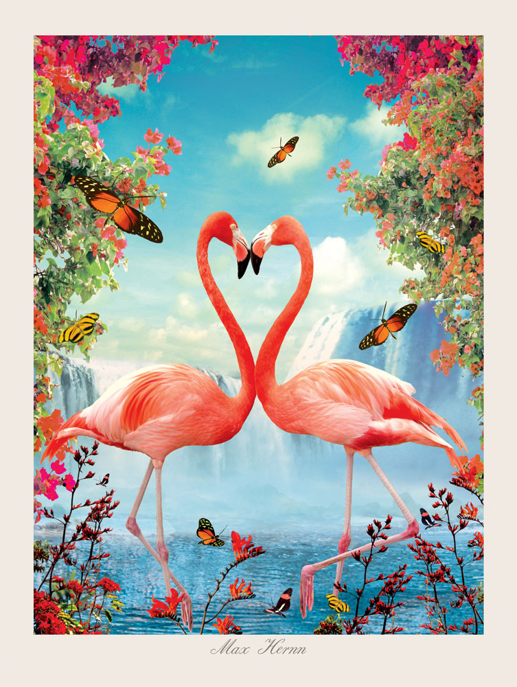 MHP05 - Flamingo Heart High Quality 40x30cm Print by Max Hernn - Click Image to Close